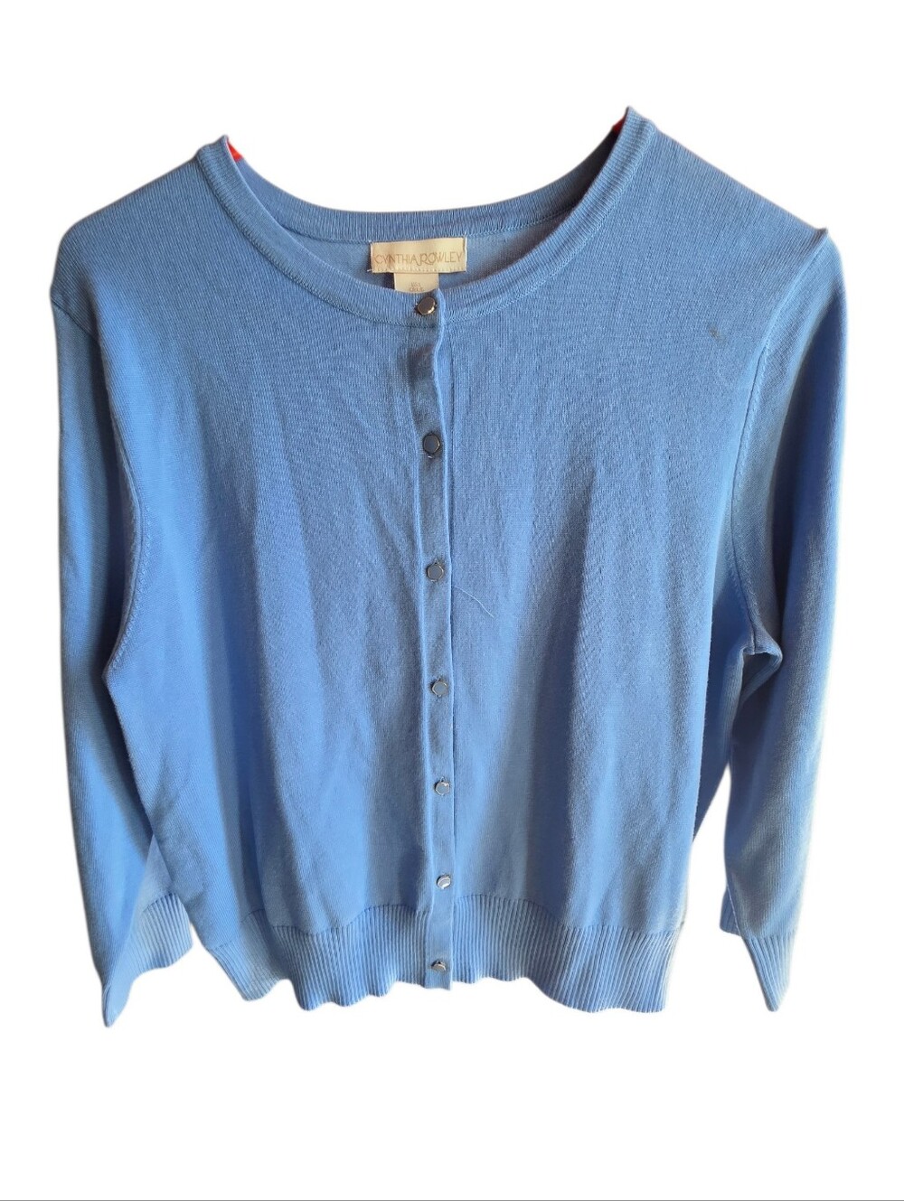 Cynthia Rowley Blue Button-Front Cotton  Sweater